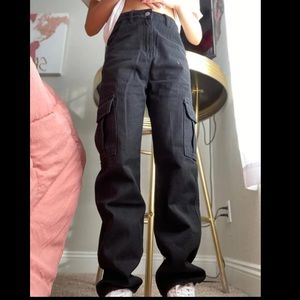 Black Cargo Jeans